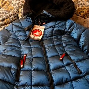Canada Weathergear short puffer jacket sz xl peacock color